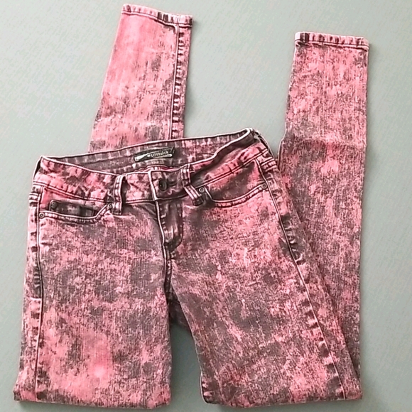 Lovesick Denim - LOVE SICK STONEWASH PINK/BLACK SKINNY JEANS SZ 1